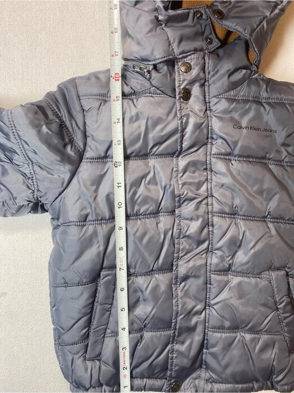 Calvin Klein Jeans Kids Quilted Light Gray Puffer Jacket. See description.